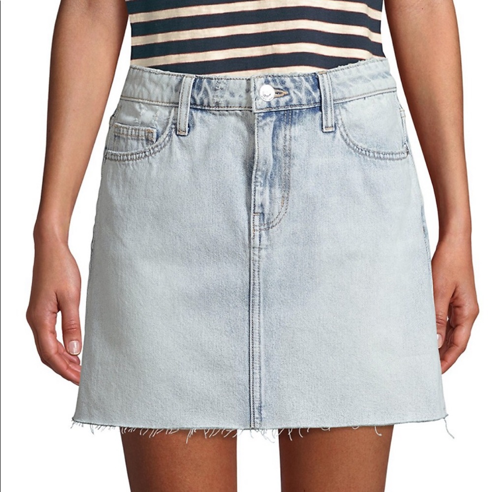 Current Elliott Raw Edge Denim Mini Skirt